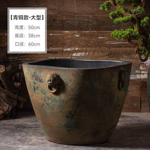 Céramique <span class=keywords><strong>Terre</strong></span> <span class=keywords><strong>Cuite</strong></span> <span class=keywords><strong>Grand</strong></span> Réservoir D'eau Poterie Rustique Vintage Goldfish Tank Handmade Lotus Fish Tank Tortue Tank Balcon Cour - Product Image 6