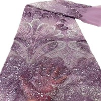 Dégradé de couleur mode chaîne respirant 100% Polyester tissé broderie tissu maille perle Tube lourd Sequin femmes robe de mariée