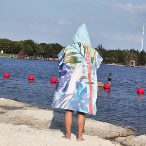 Poncho de Surf Personalizado con Logotipo ÚNICO, Toalla de <span class=keywords><strong>Playa</strong></span> de Microfibra sin Arena, <span class=keywords><strong>Bata</strong></span> con Capucha <span class=keywords><strong>para</strong></span> Cambiarse, Secado Rápido, <span class=keywords><strong>para</strong></span> Adultos - Product Image 2