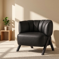 Fauteuil d'appoint individuel rembourré écologique en cuir pleine fleur ou tissu, confortable, pour salon ou salle à manger, directement de l'usine