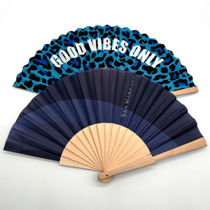 Abanicos de Bambú Personalizados con Logotipo, 21cm 23cm, Abanicos Plegables de Papel para Bodas, Promociones y Regalos - Product Image 3