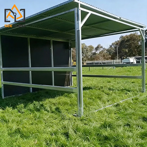 Nave Prefabricada <span class=keywords><strong>de</strong></span> Acero para Ganado/Aves/Ovejas/Cabras/Perros/Conejos, Refugio Exterior para Caballos con Techo, Equipo Equino - Product Image 6