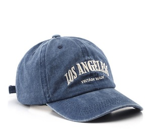Casquette de baseball brodée en coton lavé pour hommes et femmes chapeau vintage en denim américain d'extérieur Casquette de baseball - Product Image 1