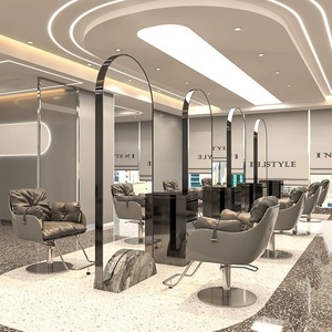 Luxury LED Floor <b>Mirror</b> Cabinet Stainless Steel Hair Beauty Salon Furniture for Bathroom Hotel Mall Supermarket for Barbers - Product Image 2