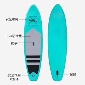 Koetsu Inflatable Sup Paddleboard 0.7mm Pvc Portable For Beginners Breezy Calm Waters Unisex Stand Up Surfboard - Product Image 1