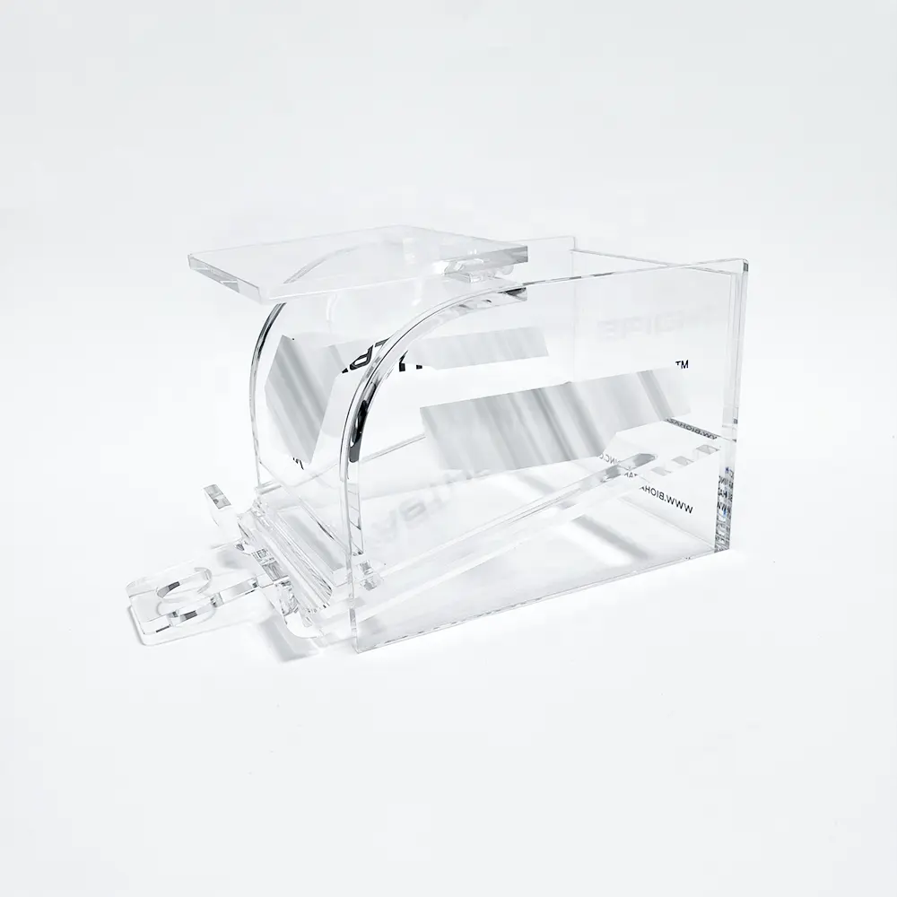 حامل صندوق عرض أكريليكي بتصميم مخصص قوي حامل بلاستيكي موزع أكريليكي شفاف