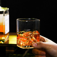 Nouveauté Verre de montagne transparent en verre borosilicate de haute qualité avec tasse à usage domestique carrée transparente monocouche