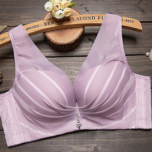 Women's <strong>No</strong> Underwire Thin <strong>Bra</strong> Cover Plus Size 3/4 Cup Solid Pattern Thongs <strong>Bra</strong> Breathable Eco-Friendly - Product Image 4