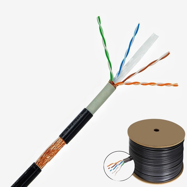 Cable Factory Exterior Bare Copper 1000ft Outdoor Cat6 Cable 305m Roll Network Cable S/ftp Sftp Cat 6a Cat6e