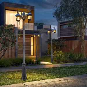 Lampe à LED moderne design IP68 en aluminium pour jardin, cour extérieure, éclairage blanc chaud, alimentation solaire électrique AC étanche IP65 - Product Image 1