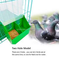 ZYC PH132 Mangeoire automatique à double trou en plastique pour oiseaux, perroquets et pigeons de course