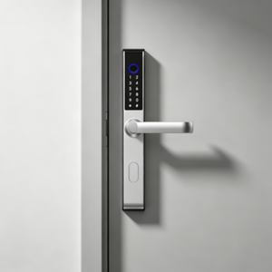 Serrure de porte multifonctionnelle complète en aluminium à pont thermique, avec contrôle par empreinte digitale, code, carte, clé, télécommande et Bluetooth, pour <span class=keywords><strong>la</strong></span> maison – Leader du marché - Product Image 1