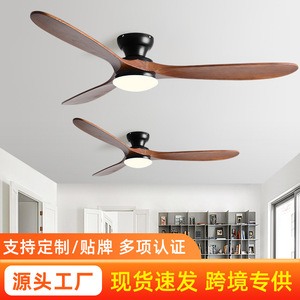 Nordic Solid Wood <b>Ceiling</b> <b>Fan</b> Light 70 Inch Led Living Room Dining Room Industrial Retro Commercial Use - Product Image 5