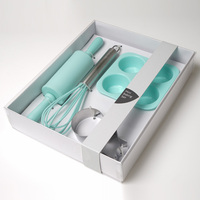 Vente flash - Ensemble de pâtisserie en acier inoxydable pour enfants Gemhye - 6 pièces - Respectueux de l'environnement - Norme européenne - Kit complet de décoration de gâteaux