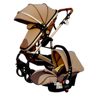 2025 Poussette Bébé Tendance Pliable Meilleure Vente 3 en 1, Poussette de Luxe pour Nouveau-Né avec Siège Auto