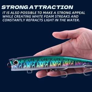 Leurre de pêche TAKEDO Topwater Popper 18CM 66G 22CM 96G <span class=keywords><strong>Rush</strong></span> Water Mouth Popper avec hameçon triple 4X pour thon et bar - Product Image 4