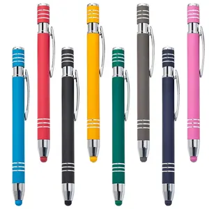 קידום מסך מגע Stylus עט ריק כדורי עט כתיבה רב צבע מתכת כדורי עט עבור משרד בית הספר