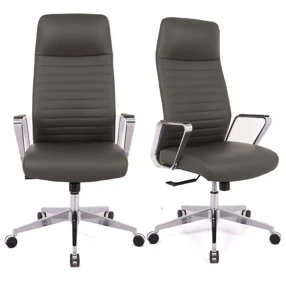 Feste Armlehne mit hoher Rückenlehne Executive Office Chair Echtes Leder mit höhen verstellbarer