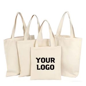 Bolsa de Compras Reutilizable de Tela de Algodón Orgánico, Lisa, con Logotipo Personalizado Impreso - Product Image 1