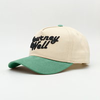 Gorra de Béisbol Deportiva OEM al por Mayor para Adultos de 5 Paneles, Estructurada de Algodón y Gamuza, con Logotipo Personalizado Bordado en 3D en Relieve, Gorra Bicolor