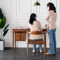 Bureau d'ordinateur en bois massif, table à plateau large, style simple et moderne, bureau de patron, bureau de président