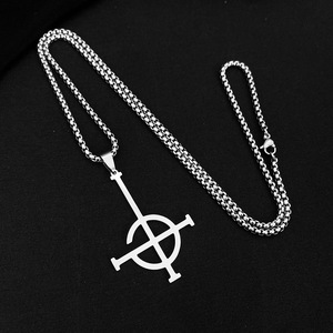 Collana Vintage Ghost Nameless per Uomo, Catena Ghoul Band con Croce, Simbolo del Papa Emerito, Maschera, Crocifisso, Poster, Gioielli Ghost Nameless - Product Image 1