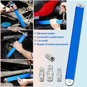 Juego de Llaves de Trinquete con Acero al Carbono, Apertura Ajustable, Doble Extremo, Adaptador de 1/4", 3/8", 1/2" para Mantenimiento Automotriz, Bricolaje y OEM - Product Image 2