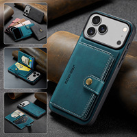 Sarung ponsel kulit, untuk iPhone 17 Pro Max pak kartu untuk iPhone 16 15 14 pelindung telepon bisnis dompet