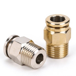Aochente PC-Modell Messing & Kunststoff Pneumatischer Schnellverbinder mit Außengewinde, Push-in Gerade Anschlussfittings 4-12mm Gewinde für Luft-PU-Schläuche - Product Image 1