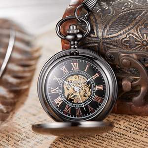 Gorben klasik pürüzsüz yüzey mekanik zincirli cep saati Xmas doğum günü düğün baba günü hediyesi - Product Image 3