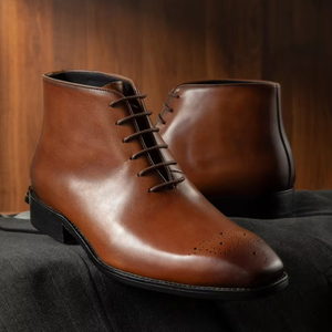 Mid-top Leather Shoes 2026 Men's Leather <b>Boots</b> British Trend Men's <b>Boots</b> Business Formal Dress Shoes for Men - Product Image 2