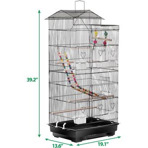 Jaula para pájaros de techo con patrón sólido Premium para loro Quaker Cockatiel Sun Conure Parakeet & Finch con juguetes de 39 pulgadas - Product Image 3