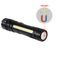T6 COB lumière latérale Zoomable étanche queue aimant stylo clip rechargeable usb led tactique torche lumière lanterne lampe de poche extérieure