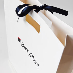 Sacs en papier personnalisés de qualité supérieure, sacs cadeaux de luxe pour bijoux, sacs de shopping avec ruban et logo privé imprimé, en carton - Product Image 3