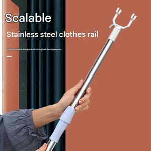 Tige télescopique réglable pour séchage de vêtements, idéale pour balcon, salle de bain et rangement intérieur - Product Image 4