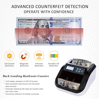 Compteur de billets de banque professionnel efficace avec détecteur UV/MG de faux billets, machine de comptage de billets H-308, écran LCD, vitesse de 1000 pièces/min