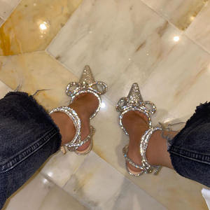 Sandales à talons hauts sexy pour femmes matures grande taille avec nœud papillon Sandales d'été pour femmes Sandales à talons spéciaux - Product Image 2