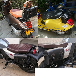 Sac arrière de moto Sac en cuir pour siège arrière de moto Sac à dos rigide pour bagages à moteur - Product Image 4