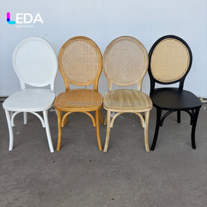 Silla de Comedor de Madera y Ratán LEDA para Banquetes, Eventos, Restaurantes, Bodas y Hoteles - Product Image 1