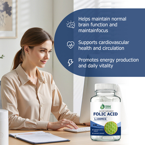 Private Label Folic Acid Capsules with Folic Acid Supports Normal Body Processes Boost Heart Supports Immune Circulation Capsule - Product Image 5