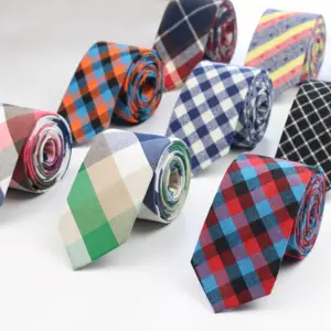 Fashion Tie Classic Men's Plaid Necktie Casual Tartan Suit Bowknots Ties Male Cotton Skinny Slim Ties Colourful Cravat