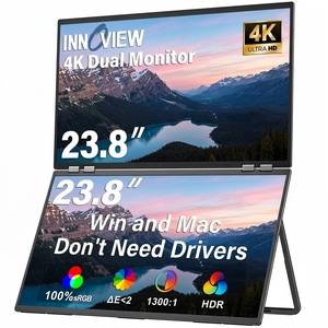Moniteur portable <span class=keywords><strong>double</strong></span> 23,8 pouces 4K UHD 60Hz pliable pour ordinateur portable, connectivité Type C HDMI, deuxième écran externe - Product Image 1