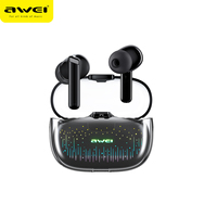 Écouteurs intra-auriculaires sans fil Awei TWS Game T52 Pro avec indicateur de batterie LED et chipset JL