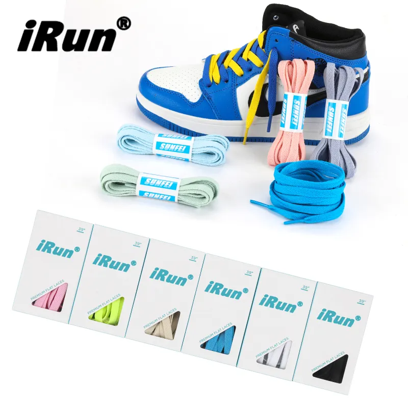 IRun Moda Flat Sapato Cadarços para Sneakers Cor personalizada gordura Cadarços Esporte Correndo Sapato Cordas Athletic Cadarços