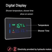 Ensemble de panneaux thermostatiques muraux à DEL pour système de douche à affichage numérique en acier inoxydable multifonctionnels