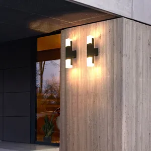 Lámpara de pared acrílica con diseño moderno, luz de pared geométrica para el hogar y exteriores, luz de pared con ahorro de energía y cuerpo de lámpara de aluminio