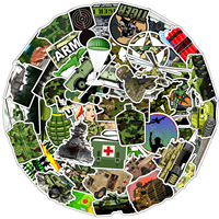 50 feuilles d'autocollants décoratifs mignons pour fans militaires, voitures, téléphones portables, ordinateurs, carnets et agendas