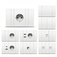 Interrupteur mural minimaliste avec ports USB, 10A, 2 interrupteurs, 2 prises, application Z-Wave EWeLink, matériau PC ignifuge