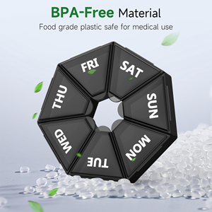 Factory Price AM/PM Medicine Organizer Outdoor Eco-Friendly Plastic <b>Pill</b> <b>Box</b> Custom Logo Various Weekly Storage Cases - Product Image 3