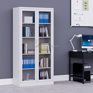 Armoire de classement en acier verrouillable personnalisée avec porte vitrée moderne – Mobilier de bureau polyvalent pour espaces de travail contemporains, chambre et cuisine - Product Image 1